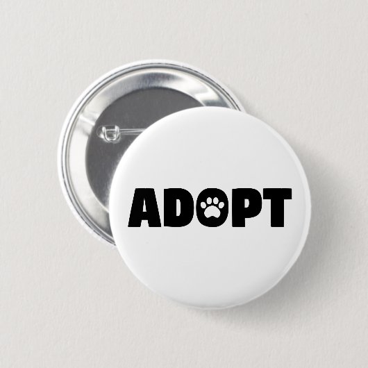 Badge Rond 5 Cm Adopter le bouton Secourir le chien (Devant & derrière)