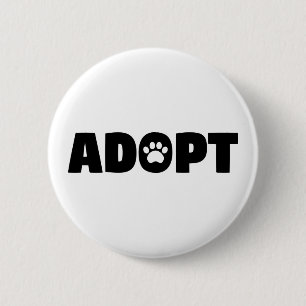 Badge Rond 5 Cm Adopter le bouton Secourir le chien