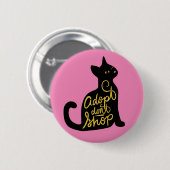 Badge Rond 5 Cm Adopter Ne pas Acheter Noir Chat Adoption (Devant & derrière)
