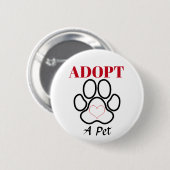 Badge Rond 5 Cm Adopter un animal (Devant & derrière)