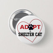 Badge Rond 5 Cm Adopter un chat de protection (Devant & derrière)