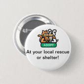 Badge Rond 5 Cm Adoptez ! (Devant & derrière)