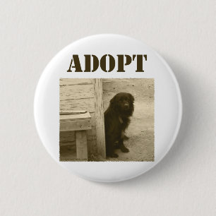 Badge Rond 5 Cm Adoptez le chien égaré