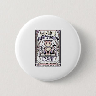 Badge Rond 5 Cm Adoptez Ne Pas Acheter Chat Sauvetage de Chat Adop