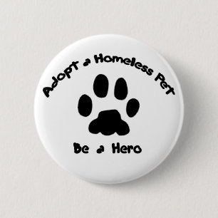 Badge Rond 5 Cm Adoptez un animal familier sans abri