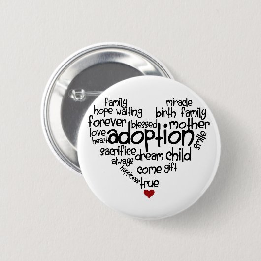 Badge Rond 5 Cm Adoption (Devant & derrière)