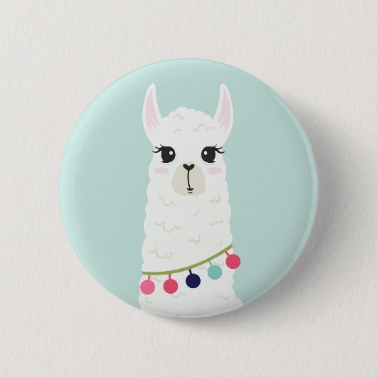 Badge Rond 5 Cm Adorable Alpaca blanc (Devant)