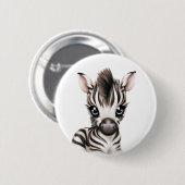 Badge Rond 5 Cm adorable bébé Zebra (Devant & derrière)