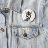 Badge Rond 5 Cm adorable bébé Zebra (En situation)