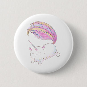 Badge Rond 5 Cm Adorable Caticorn