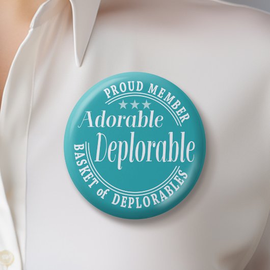 Badge Rond 5 Cm Adorable Déplorable pour Donald Trump Membre fier