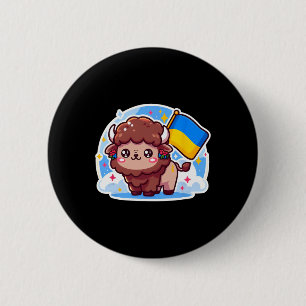 Badge Rond 5 Cm Adorable fan ukrainienne Drapeau ukrainien Biso mi