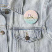 Badge Rond 5 Cm Adorable Girly Cute Owl (En situation)