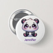 Badge Rond 5 Cm Adorable Kawaii Panda Conception personnalisée (Devant & derrière)