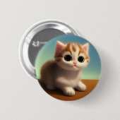 Badge Rond 5 Cm Adorable Kitten (Devant & derrière)