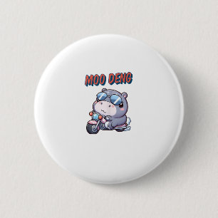 Badge Rond 5 Cm adorable Moo Deng bébé gros hippopotamus Tank T