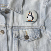 Badge Rond 5 Cm adorable petit pingouin (En situation)