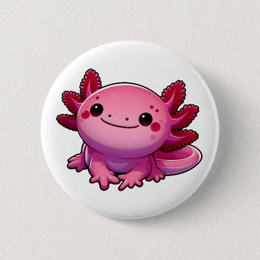 Badge Rond 5 Cm Adorable sourire Axolotl (Devant)