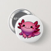 Badge Rond 5 Cm Adorable sourire Axolotl (Devant & derrière)