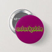 Badge Rond 5 Cm Adorkable (vert) (Devant & derrière)