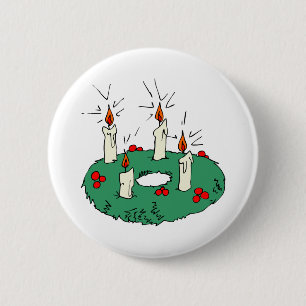 Badge Rond 5 Cm Advent Wreath