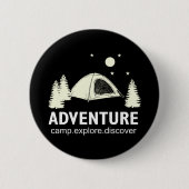 Badge Rond 5 Cm Adventure Camp Explore and Discover (Devant)