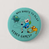 Badge Rond 5 Cm Adventure Time | Finn & Jake Play With BMO (Devant)