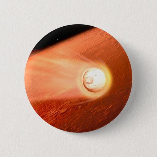 Badge Rond 5 Cm Aérocoque Avec Perpersévérance Rover Descente Vers (Devant)