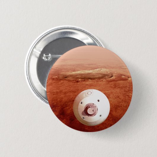 Badge Rond 5 Cm Aérocoque Avec Perpersévérance Rover Descente Vers (Devant & derrière)