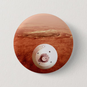 Badge Rond 5 Cm Aérocoque Avec Perpersévérance Rover Descente Vers