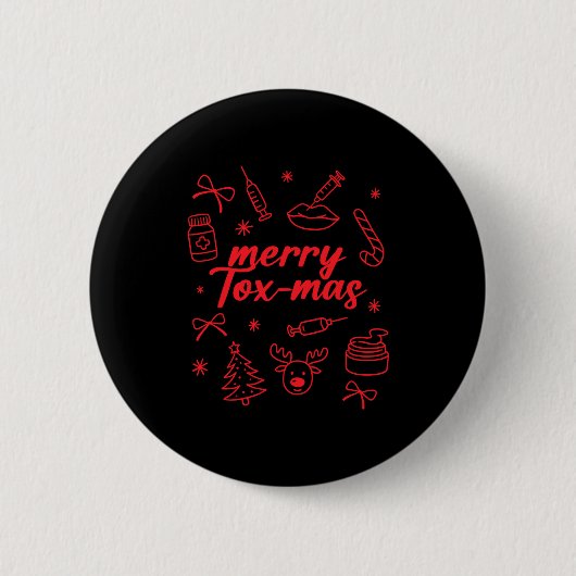 Badge Rond 5 Cm Aesthetic Nurse Injector Botox Er Xmas Merry Tox-m (Devant)
