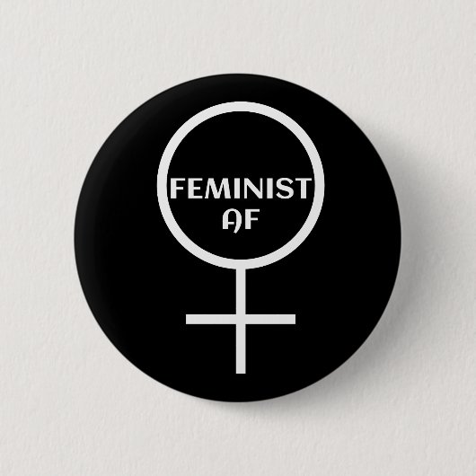 BADGE ROND 5 CM AF FÉMINISTE (Devant)