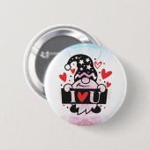 Badge Rond 5 Cm Affection romantique : Je t'aime Bouton Gnome (Devant & derrière)