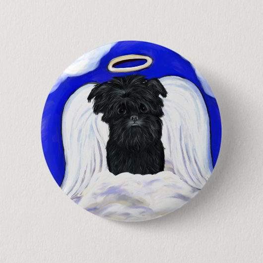 Badge Rond 5 Cm Affenpinscher Angel (Devant)