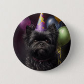 Badge Rond 5 Cm Affenpinscher Chien Ballons d'anniversaire (Devant)