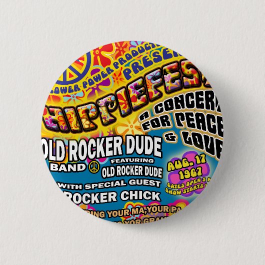 Badge Rond 5 Cm Affiche de concert de Hippiefest (Devant)