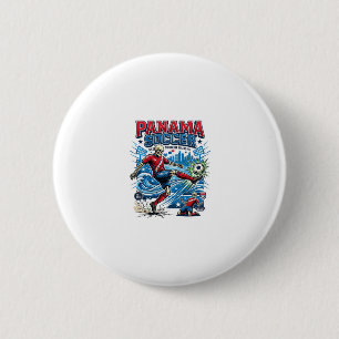 Badge Rond 5 Cm Affiche de style squelette de football de Panama N