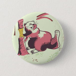 Badge Rond 5 Cm Affiche de voyage castor vintage Canada