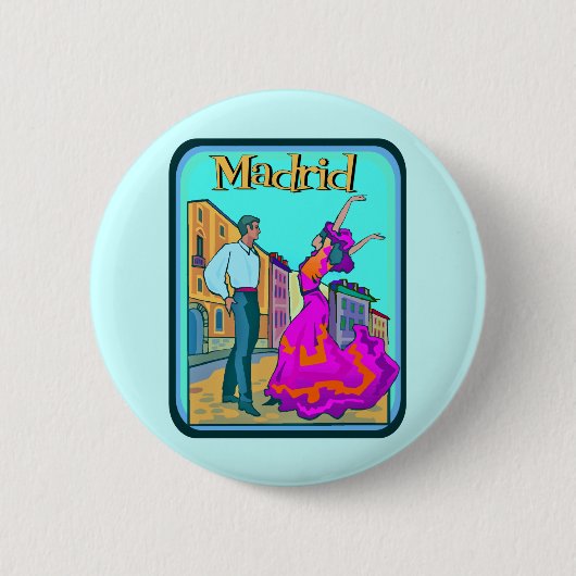 Badge Rond 5 Cm Affiche de voyage de Madrid (Devant)
