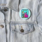 Badge Rond 5 Cm Affiche de voyage de Madrid (En situation)