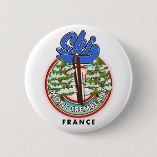 Badge Rond 5 Cm Affiche de voyage de ski Mont Tremblant France