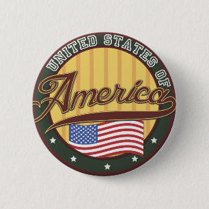 Badge Rond 5 Cm Affiche de voyage logo américain