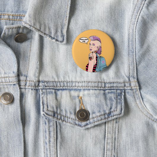 Badge Rond 5 Cm Affiche des tatouages rétro (En situation)