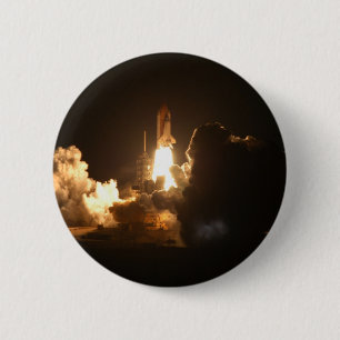 Badge Rond 5 Cm Affiche du lancement nocturne de la navette spatia