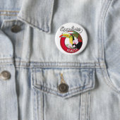 Badge Rond 5 Cm Affiche patch de voyage logo Explore Haïti. (En situation)