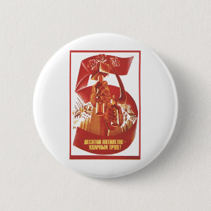 Badge Rond 5 Cm Affiches de propagande d'Union Soviétique de