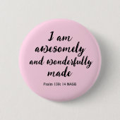 Badge Rond 5 Cm Affirmation Biblique Positive Rose (Devant)