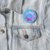 Badge Rond 5 Cm Affirmation Positive Sois-Tu Pas Eux Rose & Bleu (En situation)