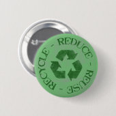 Badge Rond 5 Cm Affligé réduisez la réutilisation réutilisent le (Devant & derrière)