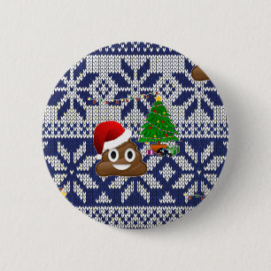 Badge Rond 5 Cm affreux pull-over de Noël émoji